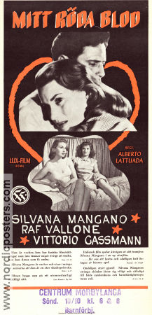 Anna 1953 movie poster Silvana Mangano Raf Vallone Vittorio Gassman Alberto Lattuada
