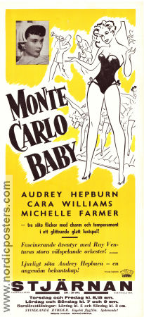 Monte Carlo Baby 1953 movie poster Audrey Hepburn Jules Munshin Cara Williams Jean Boyer