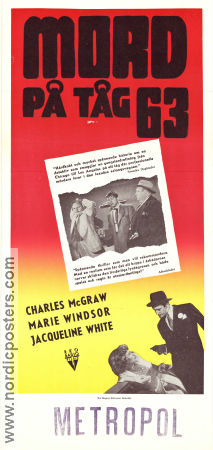 The Narrow Margin 1952 movie poster Charles McGraw Marie Windsor Jacqueline White Richard Fleischer Trains Film Noir