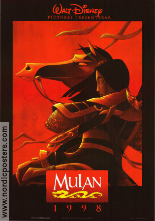 Mulan 1998 movie poster Ming-Na Wen Tony Bancroft Animation Asia Artistic posters