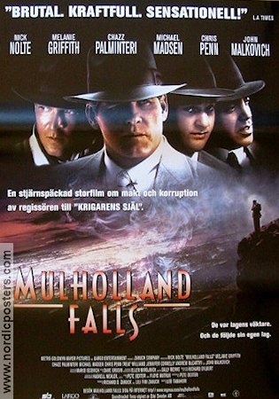 Mulholland Falls 1996 movie poster Nick Nolte Melanie Griffith Jennifer Connelly Lee Tamahori