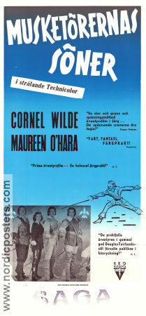 At Sword´s Point 1952 movie poster Cornel Wilde Maureen O´Hara Robert Douglas Lewis Allen Adventure and matine