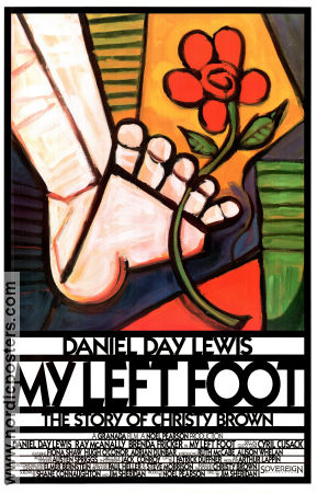 My Left Foot 1989 movie poster Daniel Day-Lewis Brenda Fricker Alison Whelan Jim Sheridan Artistic posters