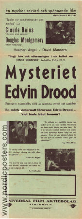 Mystery of Edwin Drood 1935 movie poster Claude Rains Douglass Montgomery Heather Angel Stuart Walker