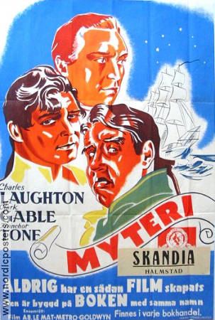 Mutiny on the Bounty 1936 movie poster Charles Laughton Clark Gable