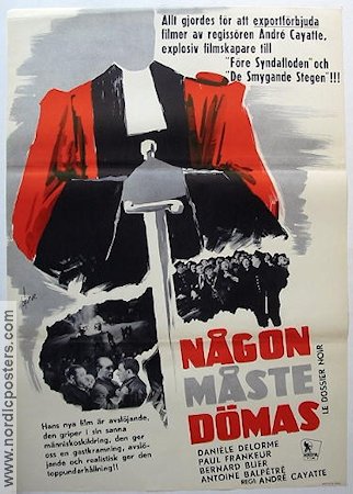 Le dossier noir 1958 movie poster Antoine Balpetré Bernard Blier Jean-Marc Bory Andre Cayatte