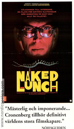 Naked Lunch 1991 movie poster David Cronenberg Country: Canada