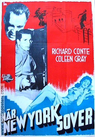 The Sleeping City 1950 movie poster Richard Conte Coleen Gray Film Noir