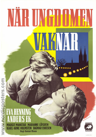 När ungdomen vaknar 1943 movie poster Eva Henning Anders Ek Margit Manstad Gunnar Olsson Poster artwork: Wingstedt