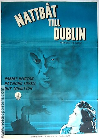 Nightboat to Dublin 1947 movie poster Robert Newton Ships and navy