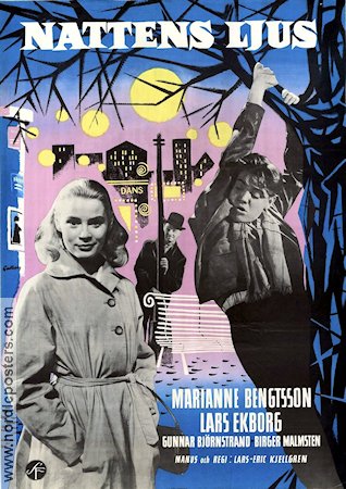 Nattens ljus 1956 movie poster Lars Ekborg Marianne Bengtsson