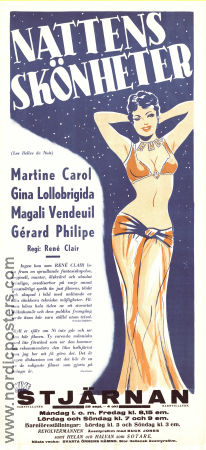 Les belles de nuit 1952 movie poster Gérard Philipe Martine Carol Gina Lollobrigida René Clair