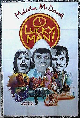 O Lucky Man 1973 movie poster Malcolm McDowell Alan Price Rock and pop