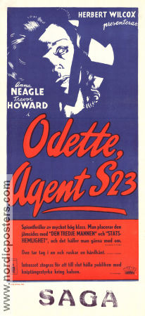 Odette 1950 movie poster Anna Neagle Trevor Howard Marius Goring Herbert Wilcox