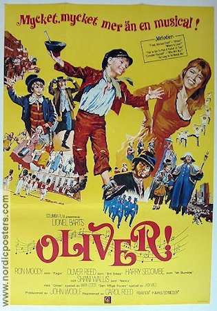 Oliver 1968 movie poster Ron Moody Carol Reed Writer: Charles Dickens Musicals