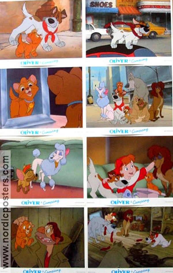 Oliver and Company 1988 lobby card set Animation