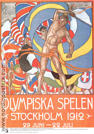 Olympiska spelen Stockholm 1912 1912 poster Poster artwork: Olle Hjortzberg Olympic Sports Find more: Stockholm