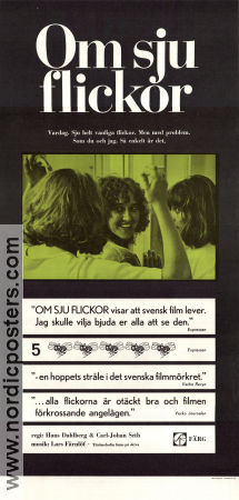 Om sju flickor 1973 movie poster Bergljot Arnadottir Lena Brogren Agneta Ehrensvärd Hans Dahlberg