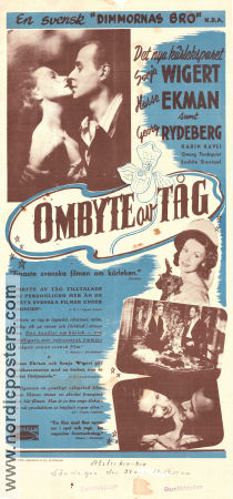 Ombyte av tåg 1943 movie poster Sonja Wigert Georg Rydeberg Karin Kavli Hasse Ekman Trains