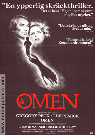 The Omen 1976 movie poster Gregory Peck Lee Remick Harvey Stephens Richard Donner
