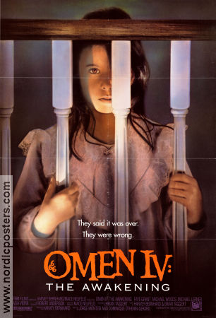 Omen IV: The Awakening 1991 movie poster Faye Grant Michael Woods Michael Lerner Jorge Montesi From TV