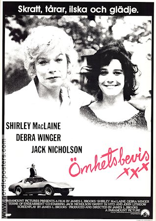 Terms of Endearment 1983 movie poster Jack Nicholson Shirley MacLaine Debra Winger James L Brooks Cars and racing
