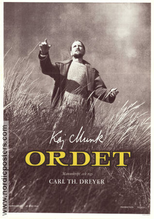 Ordet 1955 movie poster Henrik Malberg Emil Hass Christensen Preben Lerdorff Rye Carl Theodor Dreyer Denmark Religion