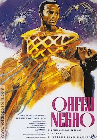 Black Orpheus 1959 movie poster Breno Mello Marpessa Dawn Lourdes de Oliveira Marcel Camus Musicals