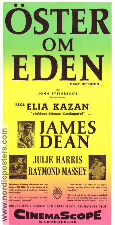 East of Eden 1955 movie poster James Dean Julie Harris Raymond Massey Elia Kazan Writer: John Steinbeck