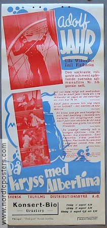 A Cruise in the Albertina 1938 movie poster Adolf Jahr Ulla Wikander Emil Fjellström Per-Axel Branner