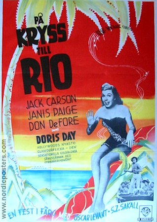 Romance on the High Seas 1949 movie poster Doris Day Jack Carson Michael Curtiz Travel