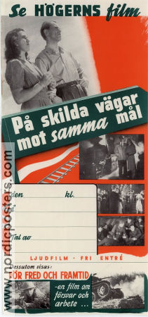 På skilda vägar Högern 1942 movie poster Politics