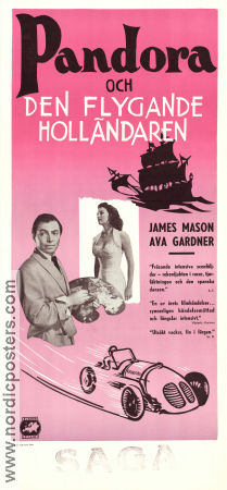 Pandora and the Flying Dutchman 1951 movie poster James Mason Ava Gardner Nigel Patrick Albert Lewin Cars and racing Ships and navy