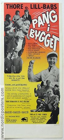 Pang i bygget 1965 movie poster Ola and the Janglers Lill-Babs Thore Skogman Rolf Bengtsson Julia Caesar Ragnar Frisk Celebrities Rock and pop