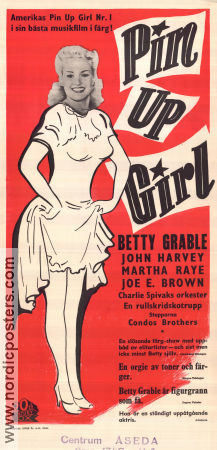 Pin Up Girl 1944 movie poster Betty Grable John Harvey Martha Raye H Bruce Humberstone Musicals