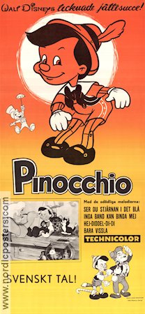 Pinocchio 1940 movie poster Dickie Jones Norman Ferguson Writer: Carlo Collodi Animation