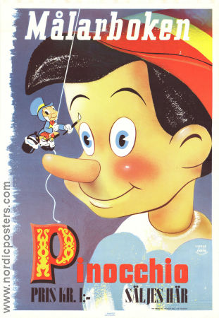 Pinocchio målarboken 1942 movie poster Pinocchio