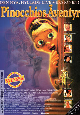 The Adventures of Pinocchio 1996 movie poster Martin Landau Jonathan Taylor Thomas Genevieve Bujold Steve Barron