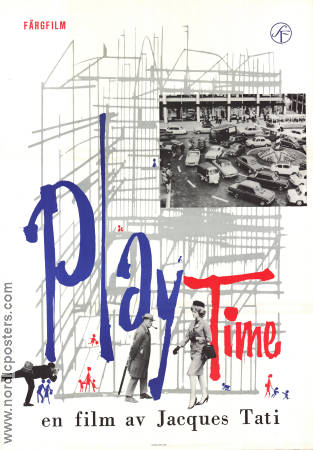Playtime 1967 movie poster Barbara Dennek Rita Maiden Jacques Tati Cars and racing Artistic posters