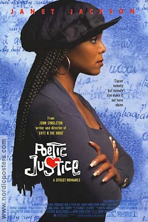 Poetic Justice 1993 movie poster Janet Jackson Tupac Shakur John Singleton