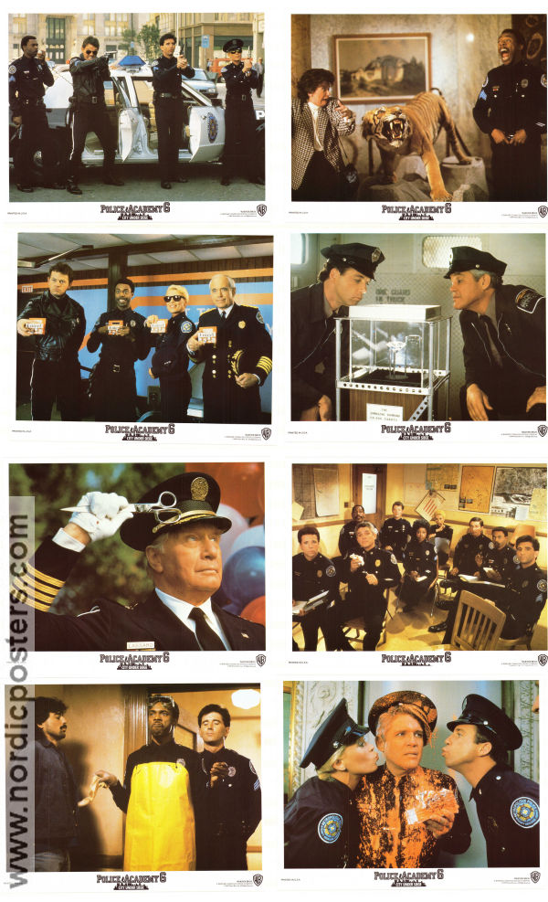 Police Academy 6: City Under Siege 1989 lobby card set Bubba Smith David Graf Michael Winslow Peter Bonerz Police and thieves