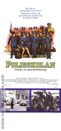 Police Academy 1984 movie poster Steve Guttenberg Kim Cattrall GW Bailey Hugh Wilson School Police and thieves