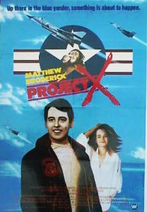 Project X 1987 movie poster Matthew Broderick Helen Hunt