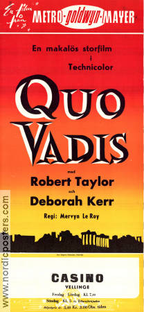 Quo Vadis 1951 movie poster Robert Taylor Deborah Kerr Leo Genn Mervyn LeRoy Sword and sandal
