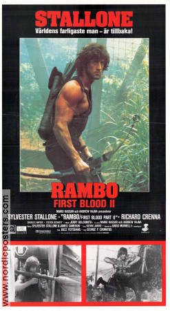 Rambo First Blood 2 1985 movie poster Sylvester Stallone Richard Crenna Charles Napier George P Cosmatos Guns weapons