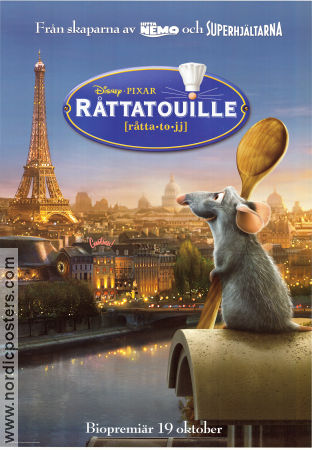 Ratatouille 2007 movie poster Brad Garrett Brad Bird Production: Pixar Animation Food and drink