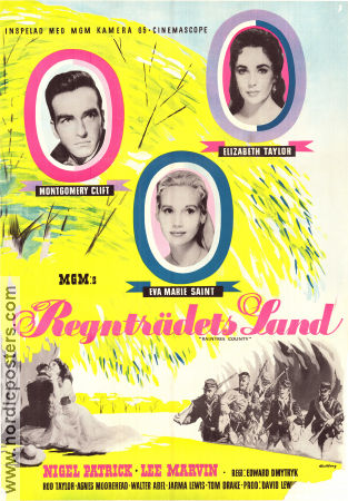 Raintree County 1957 movie poster Montgomery Clift Elizabeth Taylor Eva Marie Saint Edward Dmytryk