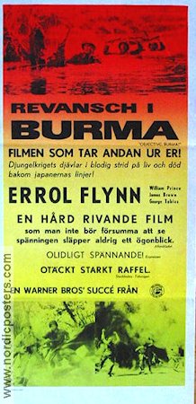 Objective Burma 1945 movie poster Errol Flynn James Brown William Prince Raoul Walsh War