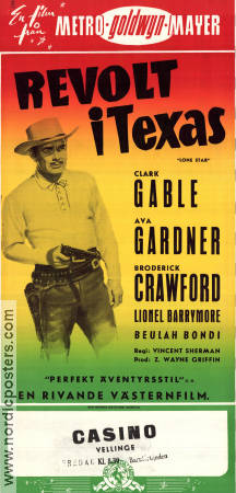 Lone Star 1952 poster Clark Gable Vincent Sherman