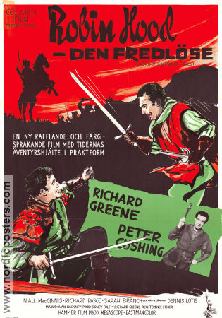 Sword of Sherwood Forest 1960 movie poster Richard Greene Peter Cushing Niall MacGinnis Terence Fisher Find more: Robin Hood Adventure and matine